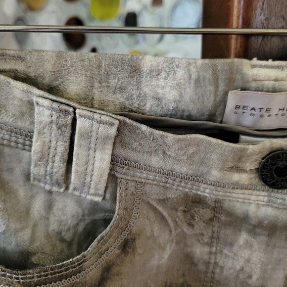 Beate Heymann Street Couture Watercolour Damask Print Jeans EU 38/US 8 - Picture 6 of 14